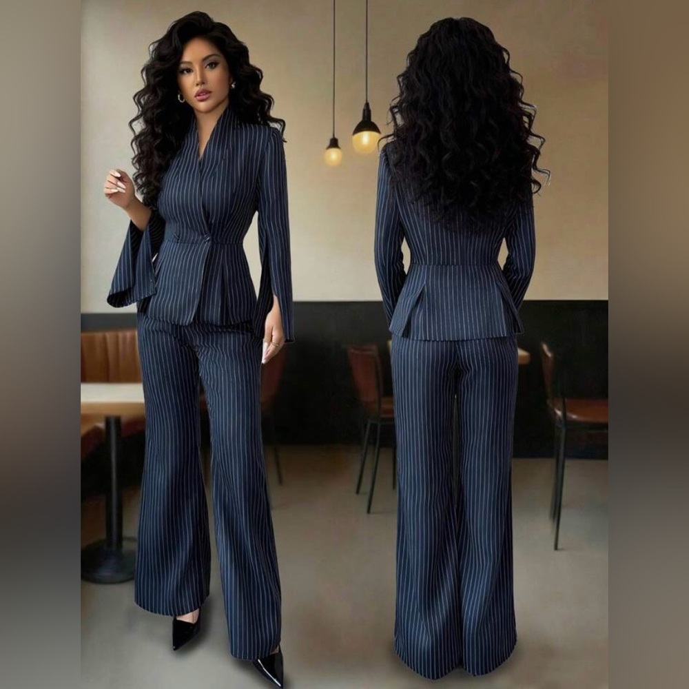 Brand new Navy Striped Women's Pantsuit